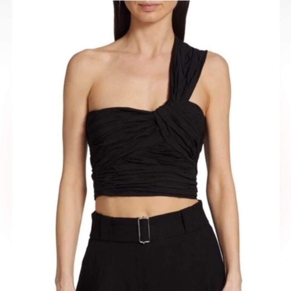 NWOT A.L.C. Women’s Apollo Linen One Shoulder Top Summer Vacation Resort Luxe‎
